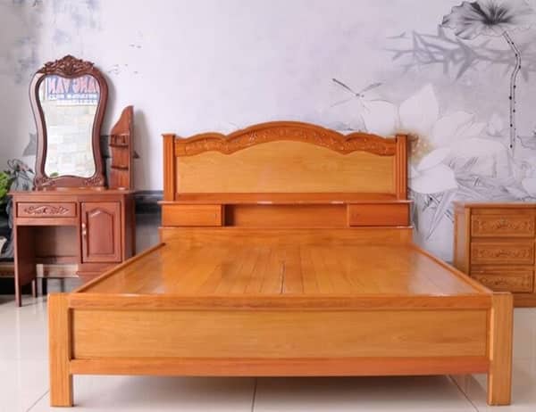 giường làm bằng gỗ căm xe