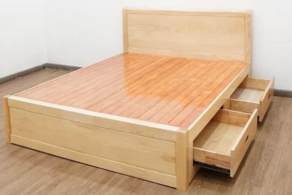 giường làm bằng gỗ sồi